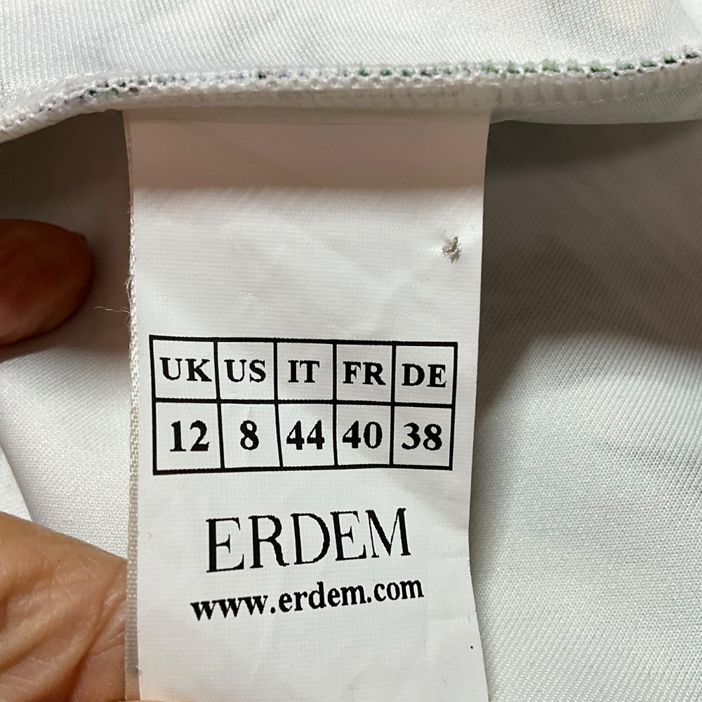 ERDEM Darlina Yuki Garden Neoprene Jersey Dress Exposed Back Zip Ruffle Hem 8 - Picture 9 of 13